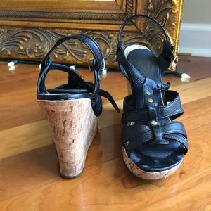 LAST CALL❗️Black Strap Wedge Heels || 8.5